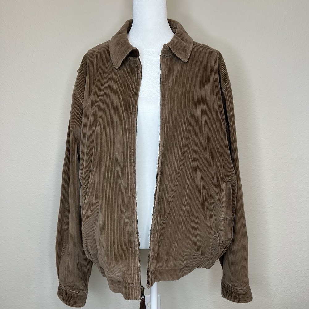 Daniel Cremieux Men's M "Corduroy" Jacket Bomber Coat Brown Full Zip Lined Dad